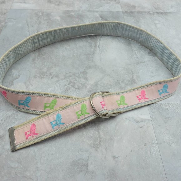 Preppy Belt Womens Size Medium Metal D Ring Buckle Porch Chair Canvas Webbed Y2K - Picture 1 of 16